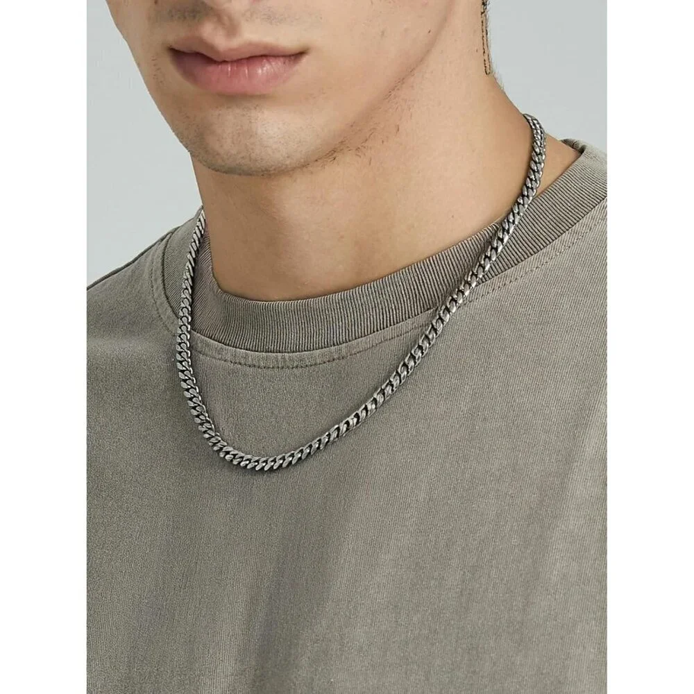 Miami Cuban Link Chain Necklace for Men Stainless Steel or Gold Plated Hip Hop